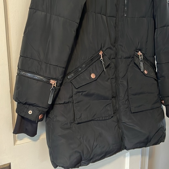 Xoxo Vegan Fur Trimmed Winter Coat - Picture 4 of 14